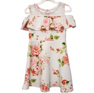 The Children's‎ Place Girls Short Sleeve Floral Cold Shoulder Kids Summer Dress